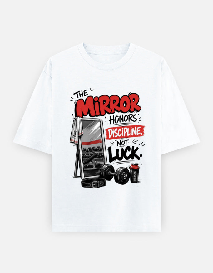 RAJIRU Gym Motivation oversized T-shirt front view