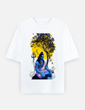 Shiva Meditation oversized graphic t-shirt white front