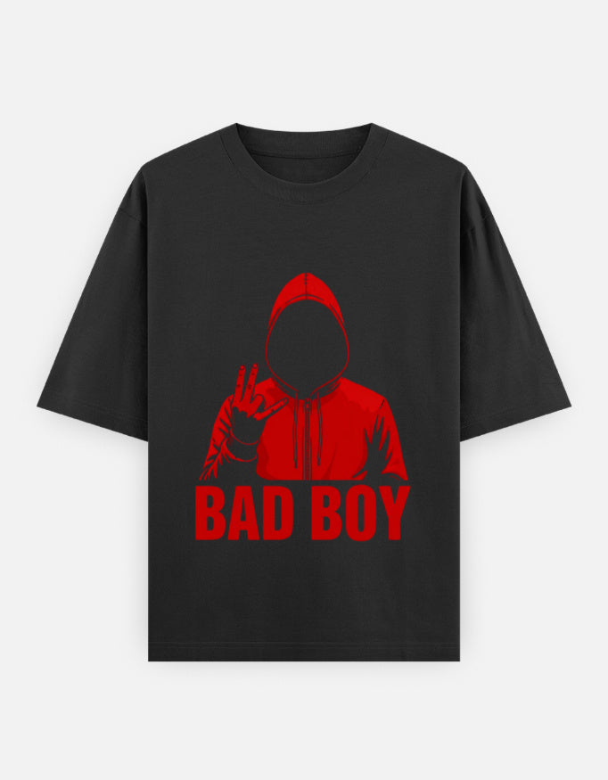 RAJIRU Bad Boy oversized graphic T-shirt front view