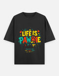 RAJIRU Life Is Pawsome oversized T-shirt front view