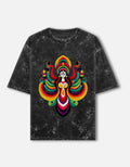 RAJIRU Devi Spectrum oversized acid wash T-shirt front view