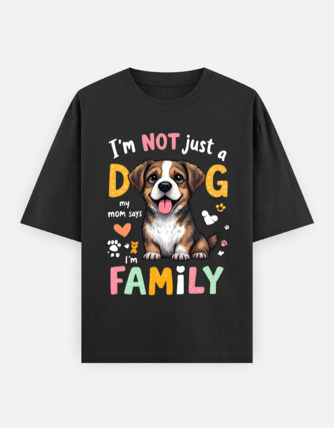 RAJIRU black oversized T-shirt front
