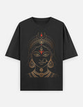 RAJIRU Devi oversized black goddess T-shirt front view