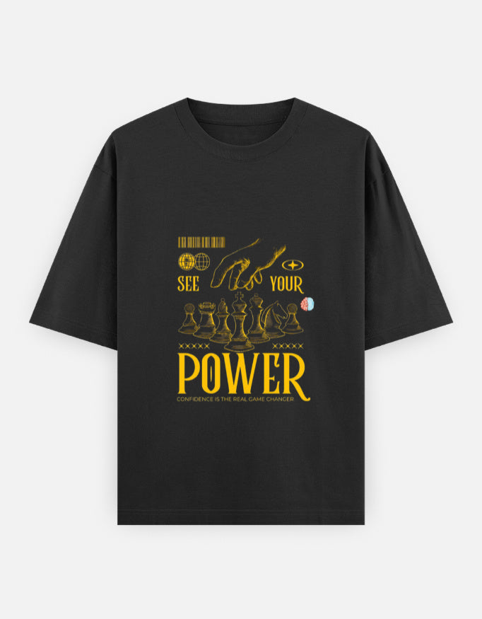 RAJIRU Power Within oversized T-shirt front view