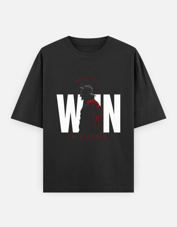 RAJIRU Minimalist Warrior oversized graphic T-shirt front view