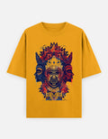 RAJIRU Divine Mask Shakti oversized graphic T-shirt front view