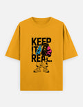 RAJIRU Keep It Real Japanese streetwear oversized T-shirt front view