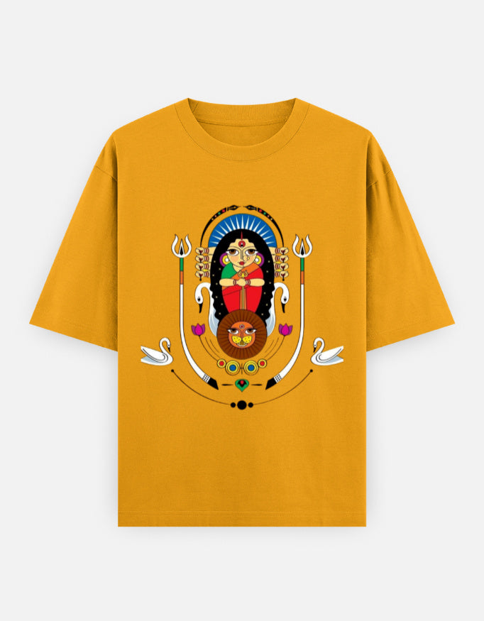 Shakti Heritage oversized graphic t-shirt golden yellow front