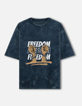 RAJIRU Freedom Unchained vintage oversized graphic T-shirt front view