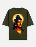 RAJIRU Olive Green oversized classic T-shirt front view
