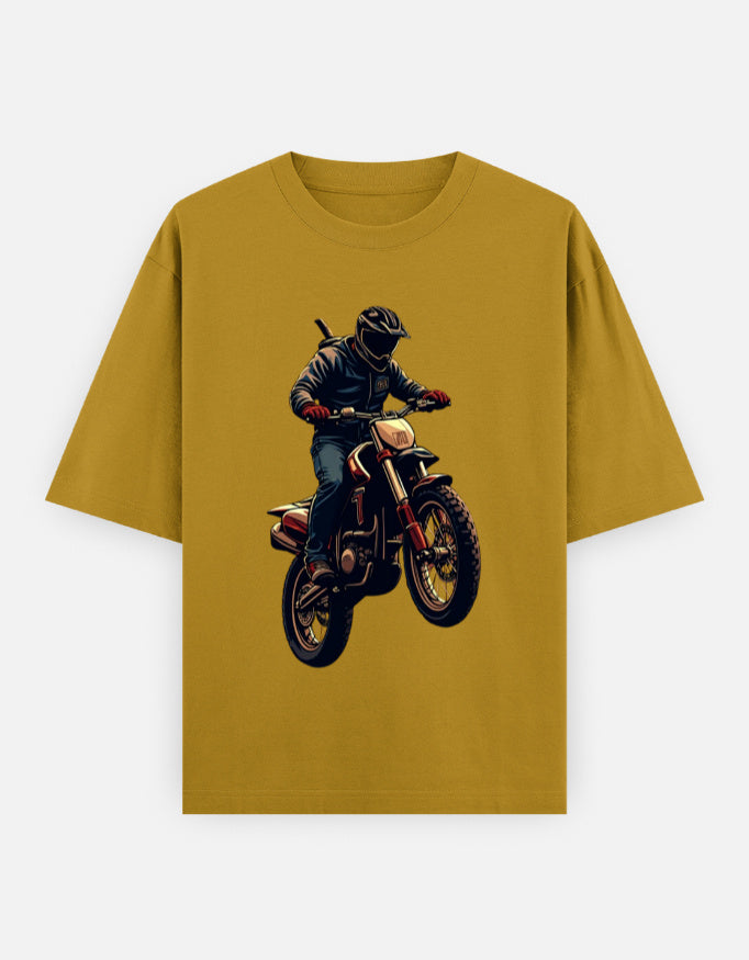 Vintage Motocross Rider RAJIRU oversized T-shirt front