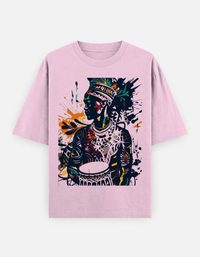 Unisex oversized heavyweight cotton t-shirt 240 GSM light baby pink front
