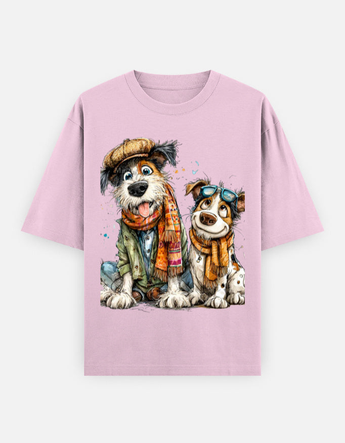 RAJIRU pink and coral oversized T-shirt front