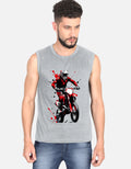 RAJIRU Redline Rider motocross sleeveless T-shirt front view