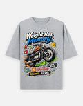 RAJIRU Weight Has Memory vintage motorcycle oversized T-shirt front view