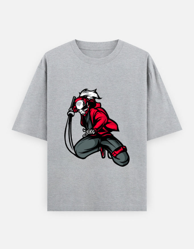 RAJIRU Rogue Ronin anime oversized T-shirt front view