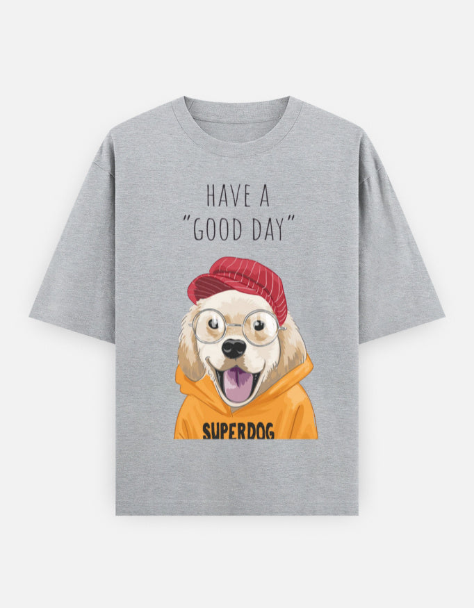 RAJIRU grey melange oversized T-shirt front